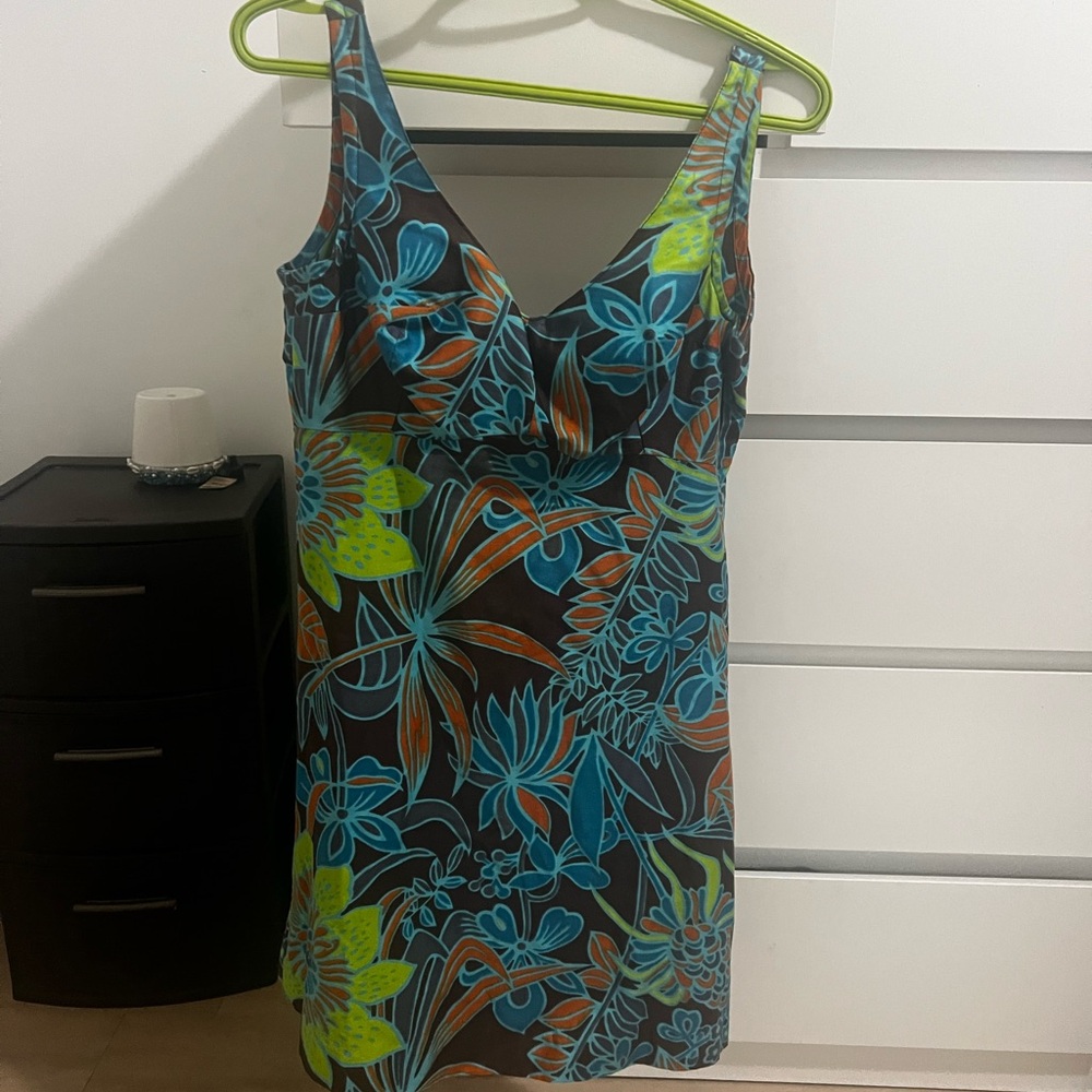70s Floral Mini Dress - Multicolor